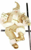 Huge 33x20 inch Santa Claus Figure Figurine Gold Christmas Father Gold
