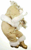 Huge 33x20 inch Santa Claus Figure Figurine Gold Christmas Father Gold