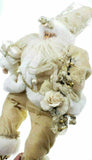 Huge 33x20 inch Santa Claus Figure Figurine Gold Christmas Father Gold
