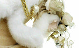 Huge 33x20 inch Santa Claus Figure Figurine Gold Christmas Father Gold