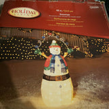 48" Fiber Optic Snowman Top Hat Scarf Christmas Holiday Living