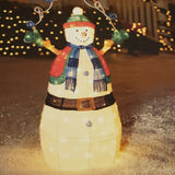 48" Fiber Optic Snowman Top Hat Scarf Christmas Holiday Living