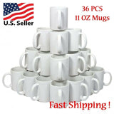 Rhinocoat Ceramic Sublimation Mugs White 11 oz Mug Handle 36 Case New In Box