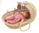 Bitty Baby American girl Doll, Moses Wicker Basket, and Bedding