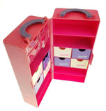 Vintage Barbie Fold up Closet with Handles and drawers inside Hot pink toy