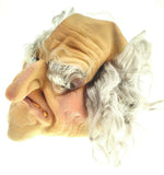 Rare Creepy old man with hair halloween horror scary costume mask adult latex